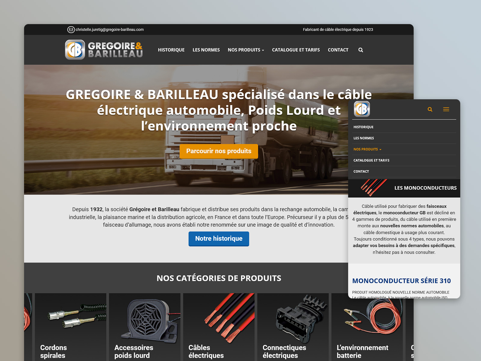 Site internet Extrait du projet