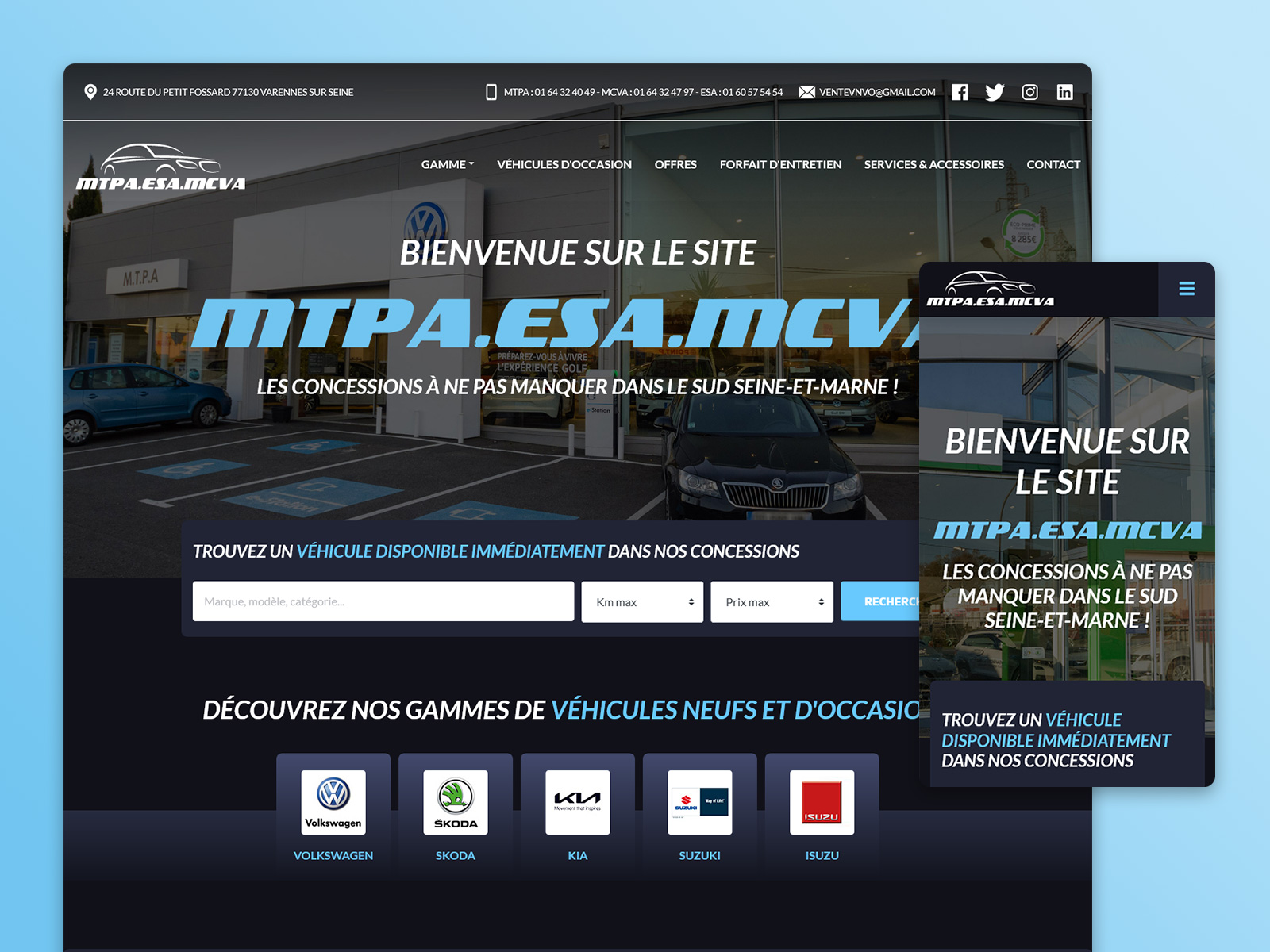 Site internet Extrait du projet