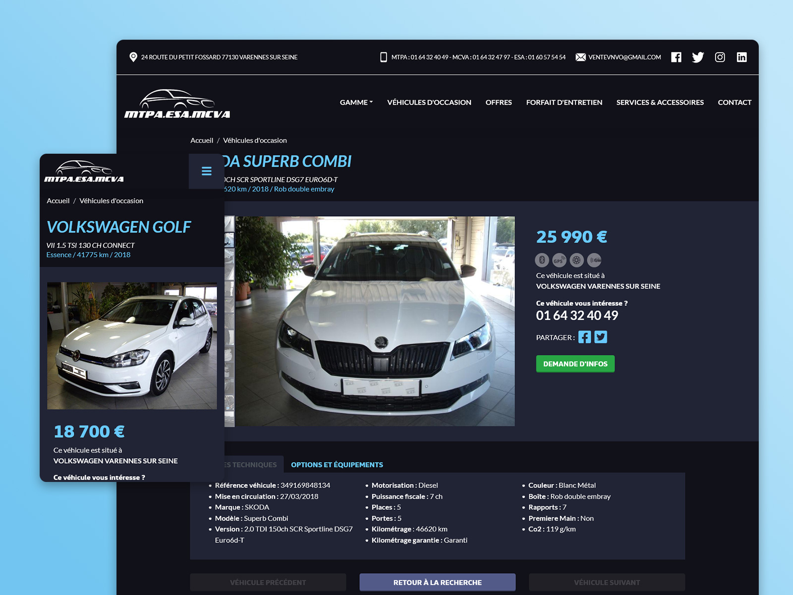 Site internet Extrait du projet