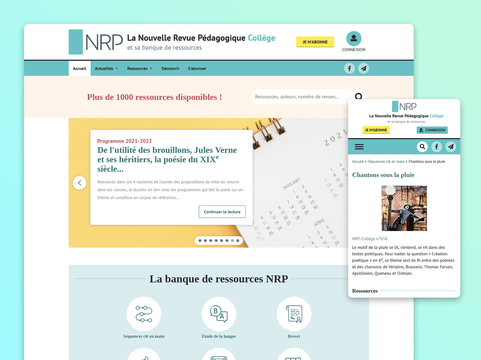 Site internet Extrait du projet