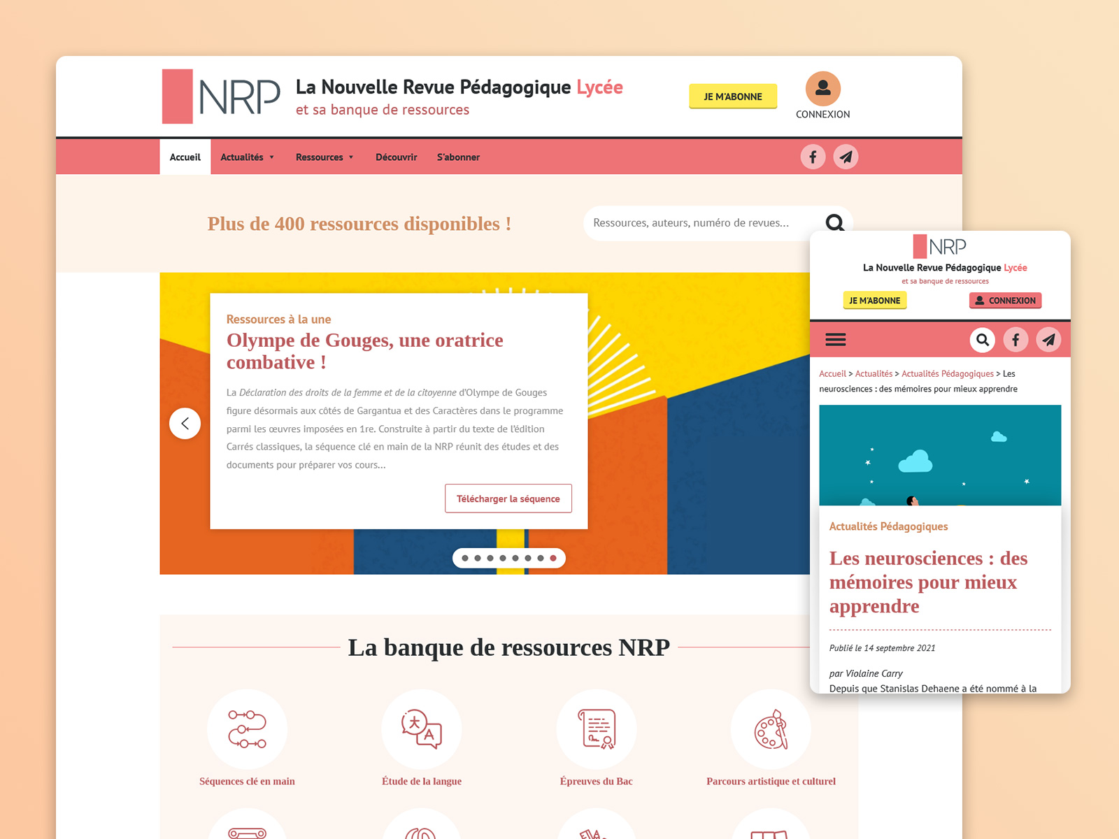 Site internet Extrait du projet