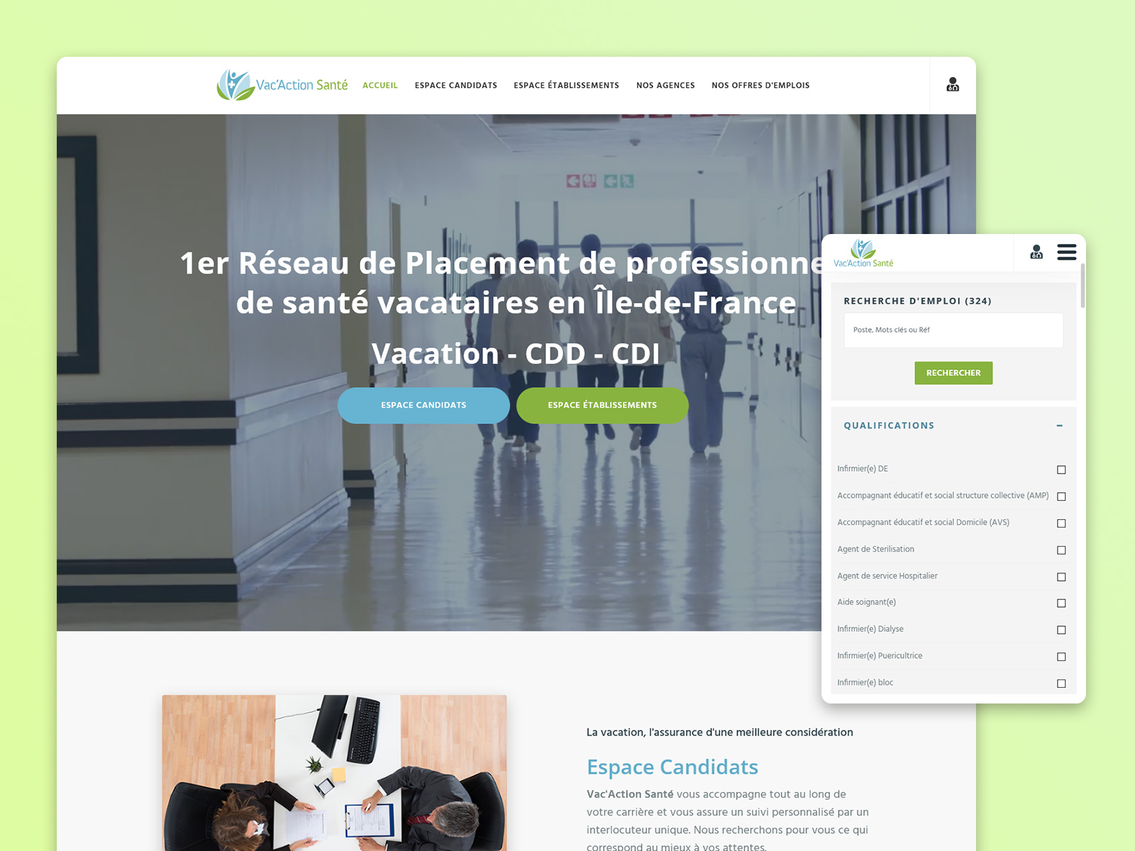 Site internet Extrait du projet