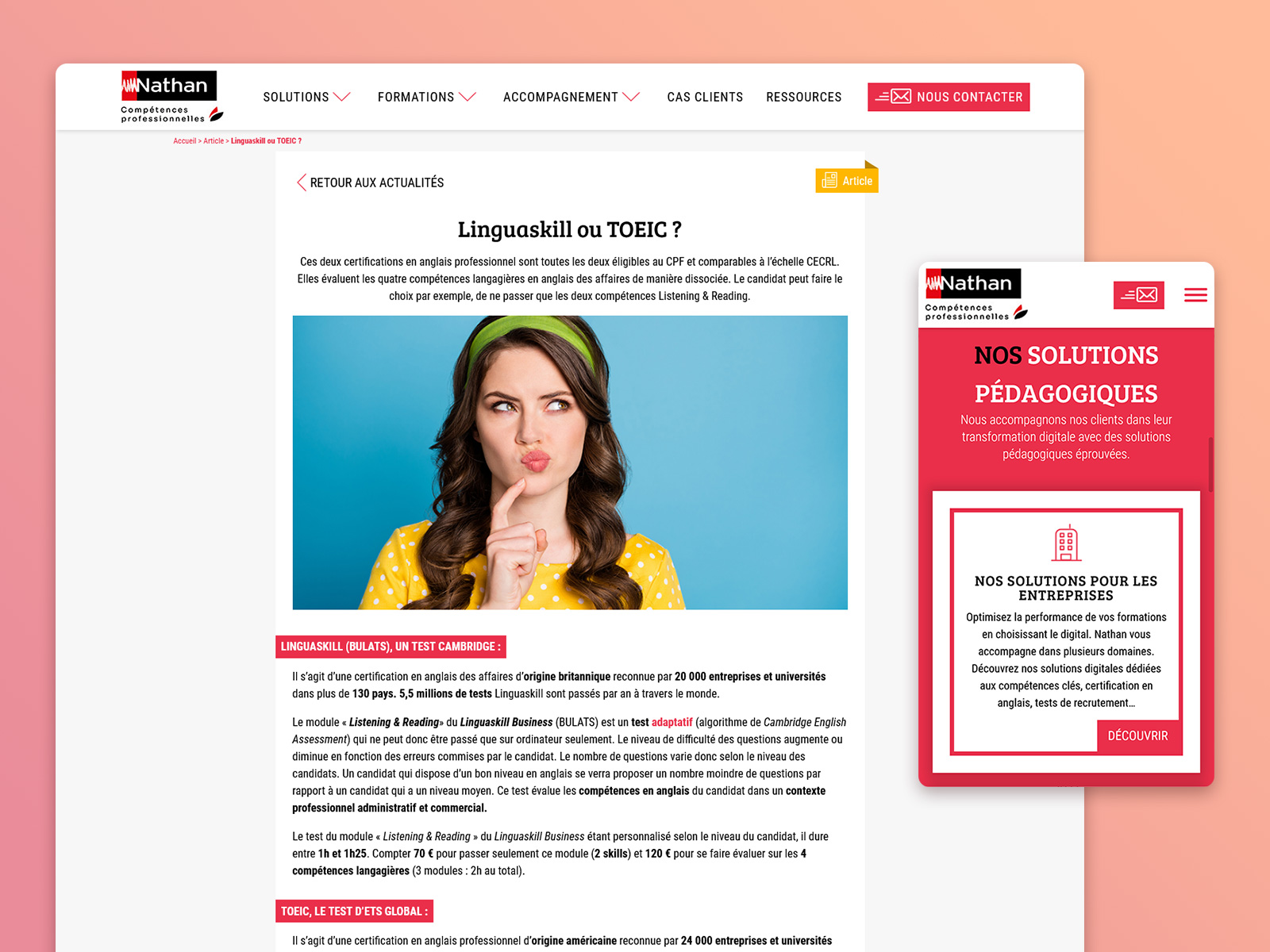 Site internet Extrait du projet