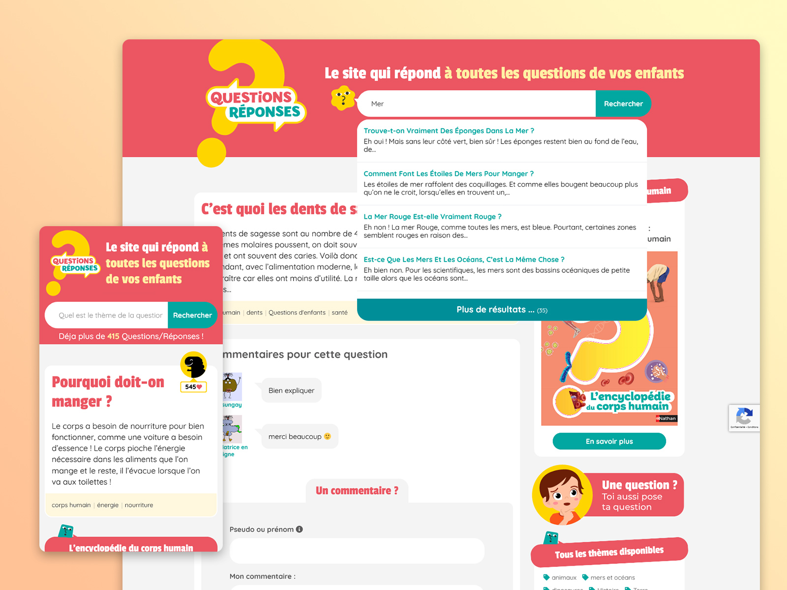 Site internet Extrait du projet